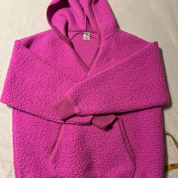 Victoria’s Secret hot pink Oversized V-neck  Sherpa hoodie - Picture 3 of 6